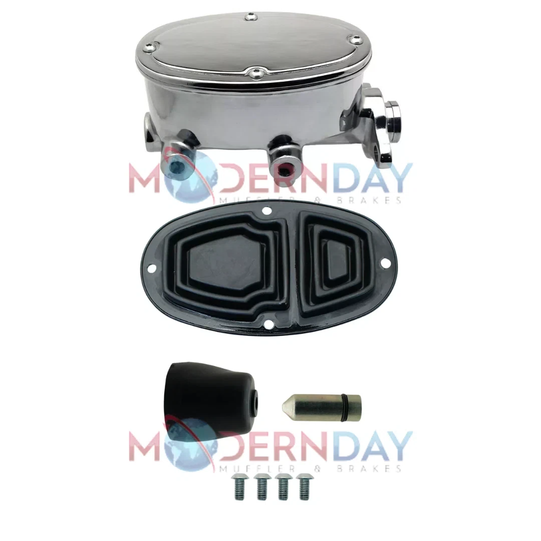 1_ Tandem Oval Chrome Aluminum Master Cylinder (Disc_ Drum) 260-8555-CHROME